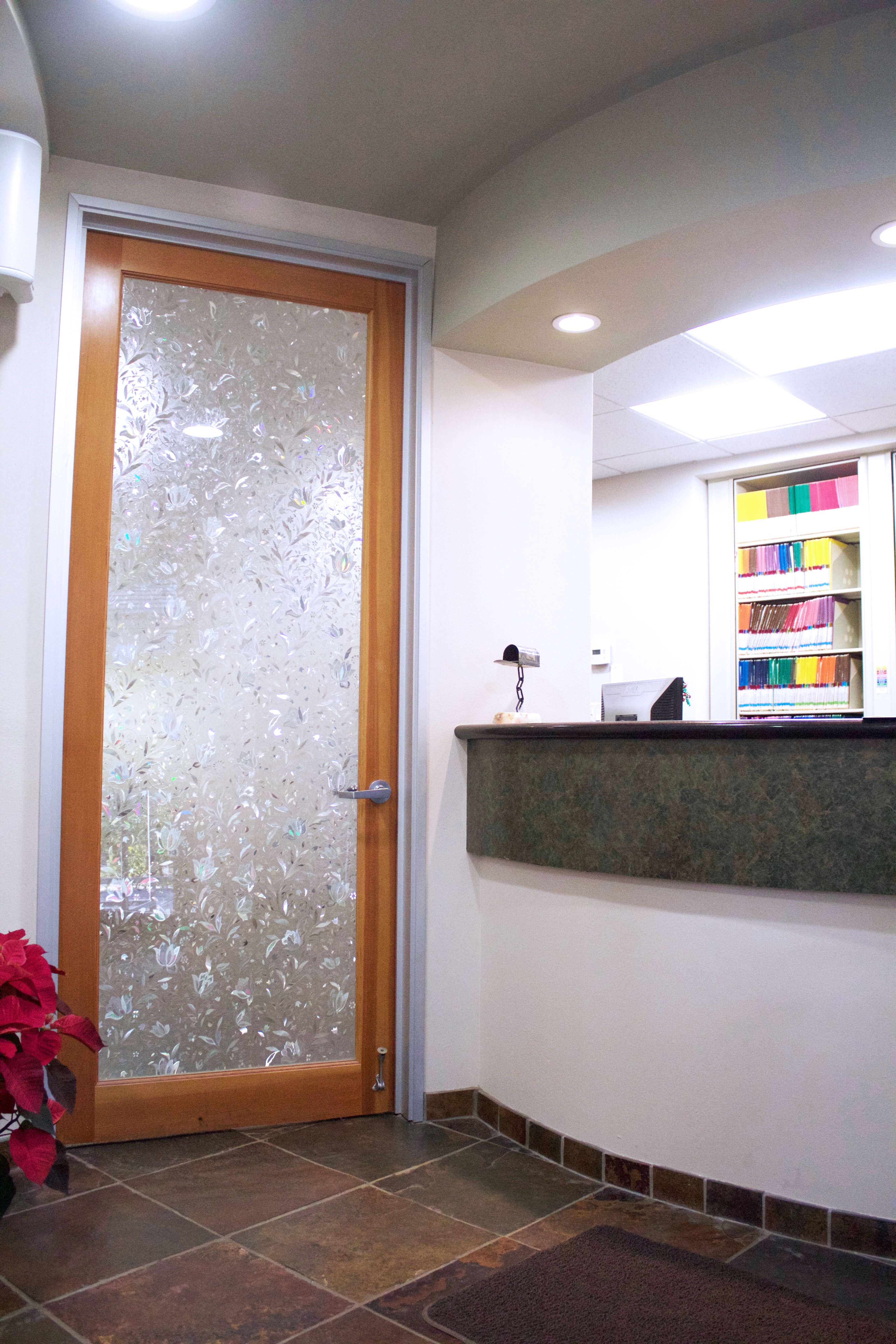 The welcoming patient reception area at Chew Dental